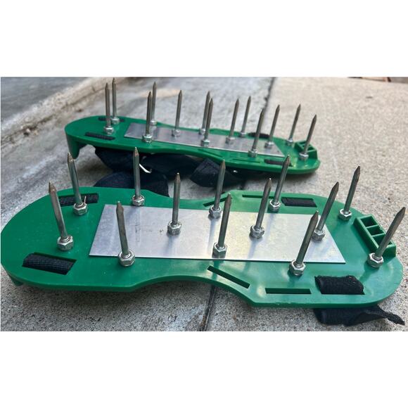 Pair Lawn Yard Grass Aerator Shoes Loosen The Soil & Root Growth Shoes for Lawn - Picture 5 of 8
